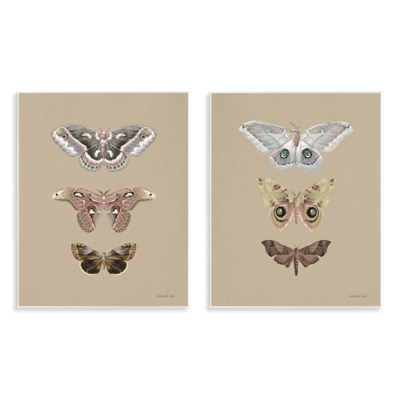 Ensemble de 2 plaques murales forêt beauté insectes, design par Danhui Nai