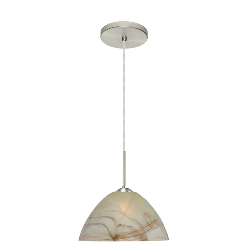 Tessa 1 - Light Single Pendant, Satin Nickel, Mocha, LED