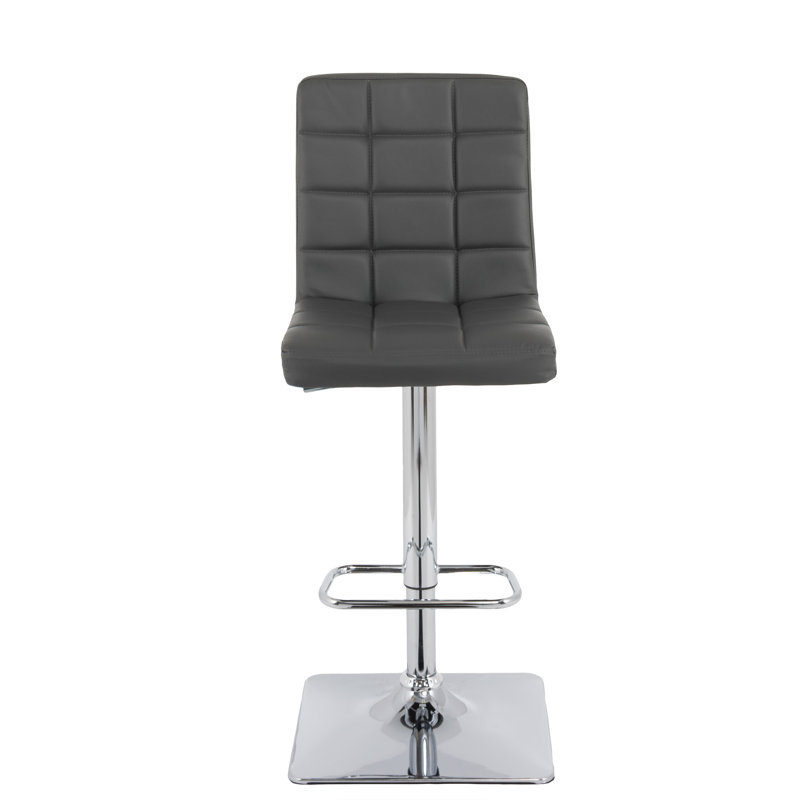 Swivel Upholstered Adjustable Height Counter Stool, Black