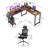 Desk and Chair Set: L-Shaped Computer Desk and Mesh Office Chair-288992187