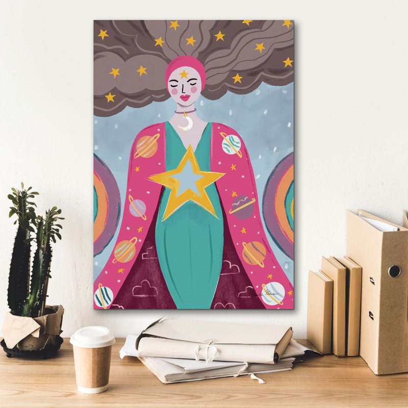 Toile épique Graffiti «Mystical Woman 1» par Farida Zaman, 18 po x 26 po, H 26 po x l 18 po