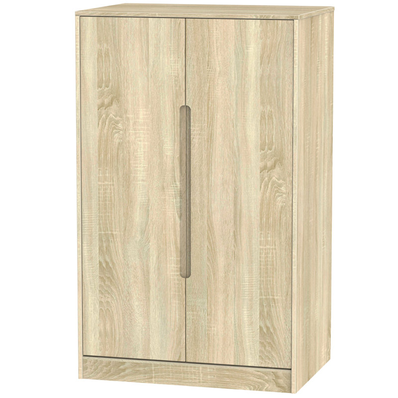 Vernon 2 Door Manufactured Wood Wardrobe, Bardolino Oak/Bardolino Oak, Basic, H127 x W77 x D 54cm