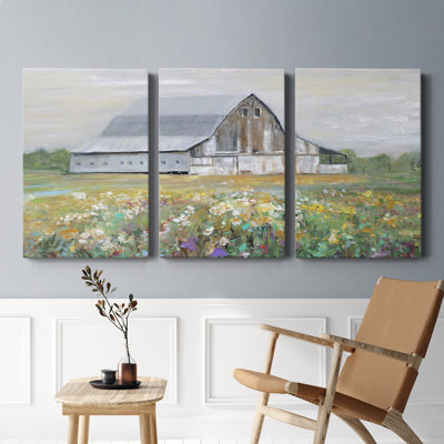 Country Fields - Toile tendue avec châssis de qualité supérieure - Prêt à être accroché