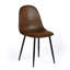 Ensemble de quatre chaises d'appoint en espresso et en faux suède noir et acier