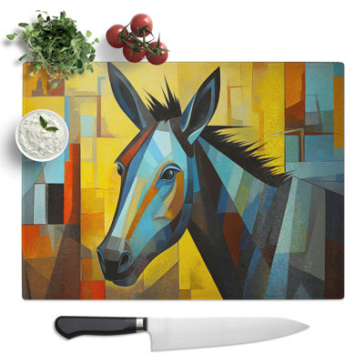 Donkey Art Deco No.2  Glass Chopping Board