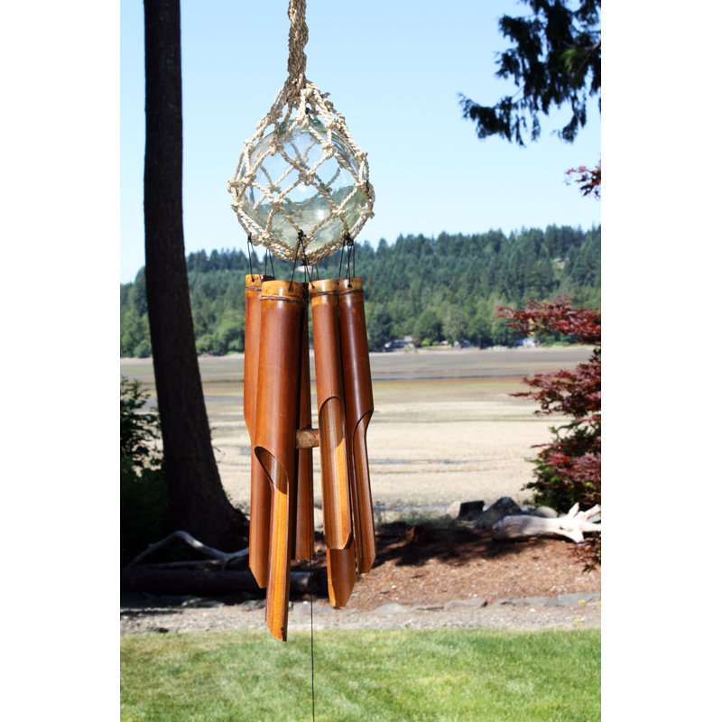 Carillon à vent en bambou en verre flottant en verre