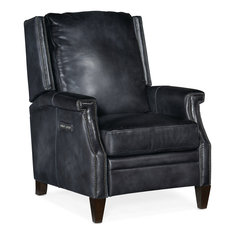 RC Recliner, Brown Genuine Leather, Power