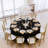 Polyester Table Cover | Washable Fabric | Wrinkle Resistant | Tablecloth For Banquets, Weddings, Parties And More, 108", Black-1619667091-1619667090