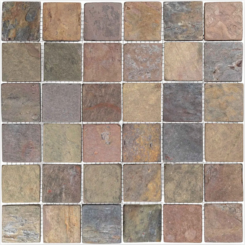 Carreau de mosaïque carré Rainbow Slate