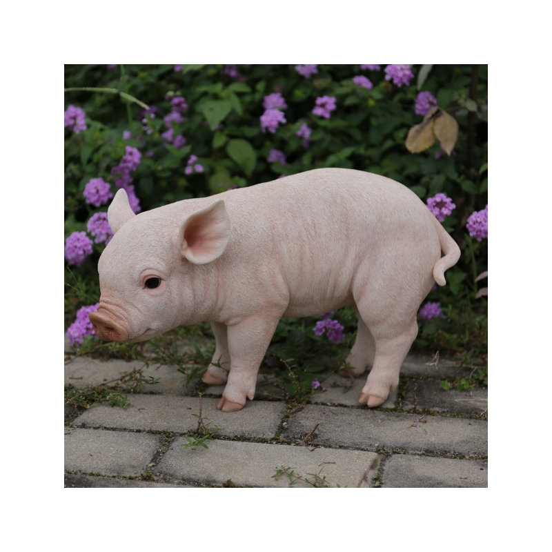 Statue bébé cochon debout, Pink