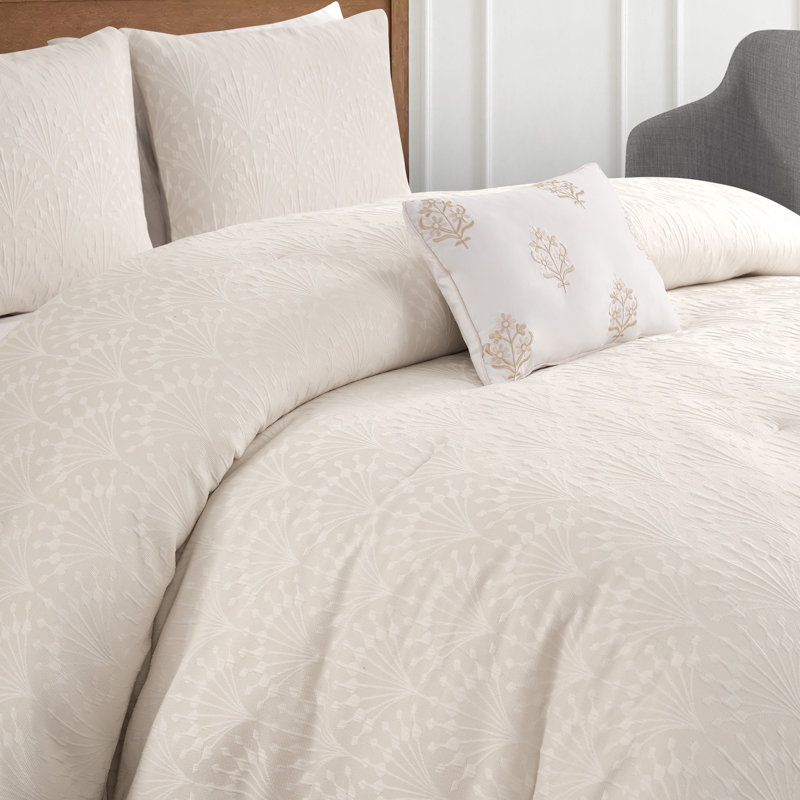 Ensemble d'édredon 4 pièces Bryn, Queen Comforter + 4 of Additional Pieces Included, White Arc