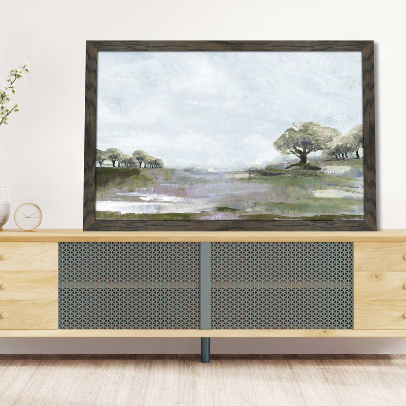 Rusty Blue Sky - peinture, L 49,5 po x H 33,5 po, Cadre noir