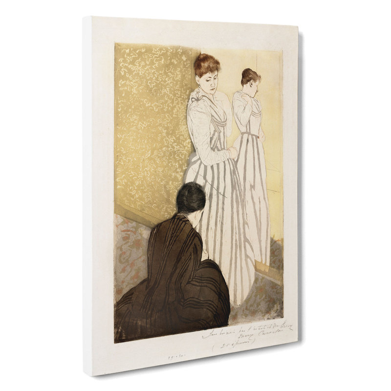 The Fitting by Mary Cassatt - Wrapped Canvas, 60cm H x 40cm W x 3cm D