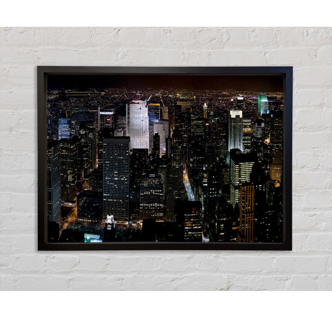 City Building Block Nights - Single Picture Frame Kunstdrucke auf Leinwand