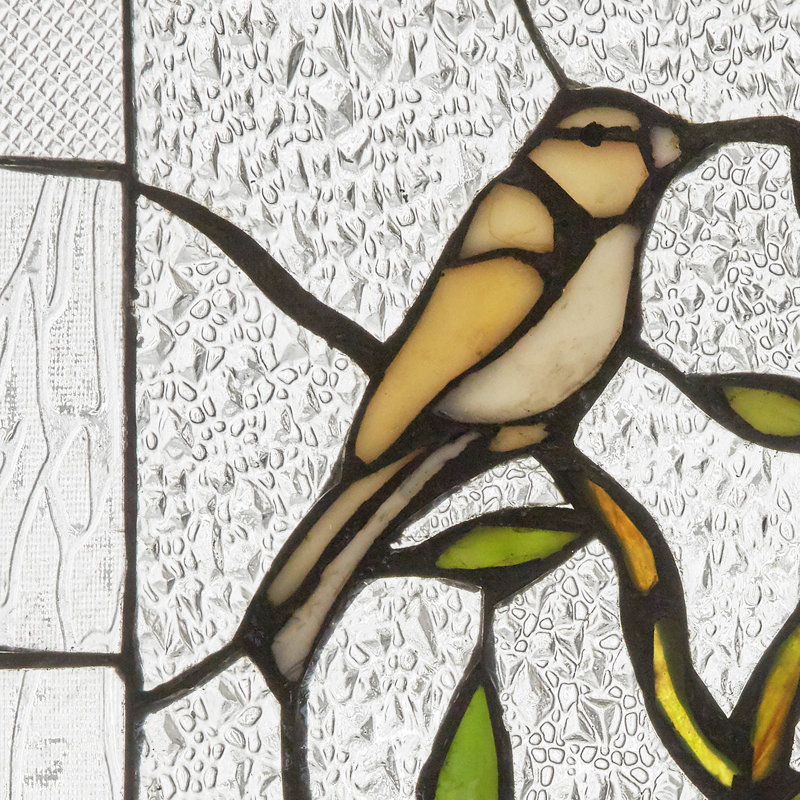 Panneau de vitrail décoratif 14 "H Birds In A Lemon Tree