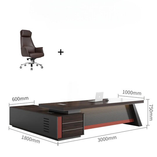 Mychaella L-Shaped Executive Desk, 75cm H x 300cm W x 100cm D