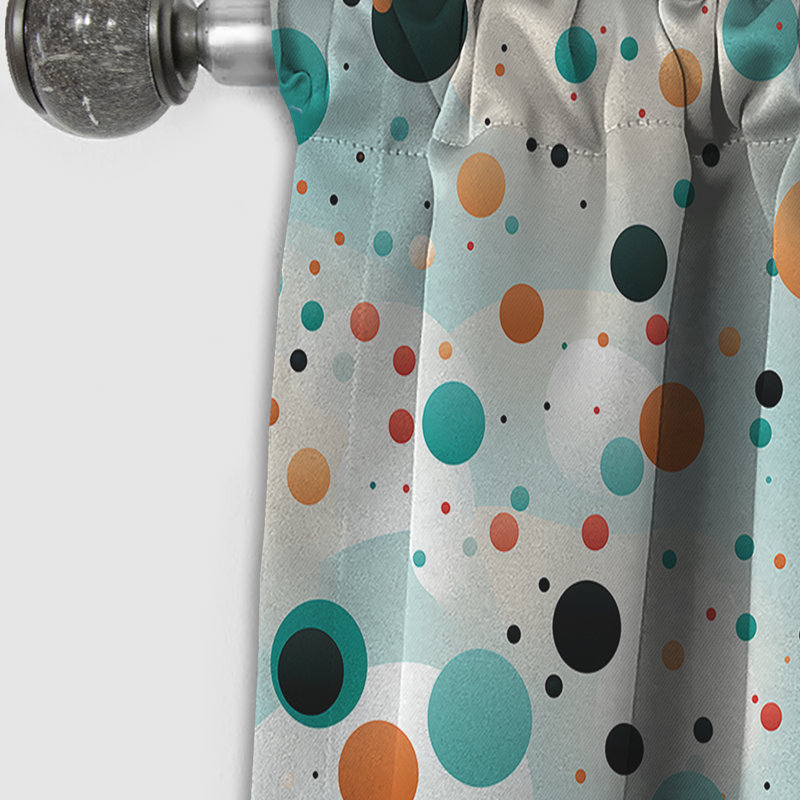 Geometric Harmony Polka Dots Pattern II - Abstract Curtain - Blackout Curtain - 1 Panels, 52" W x 120" L