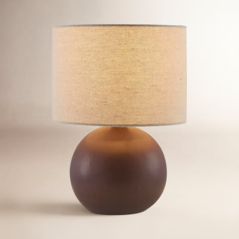 Lampe de table Pramit, Brun