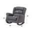 Chaise berçante rembourrée en tissu gris
