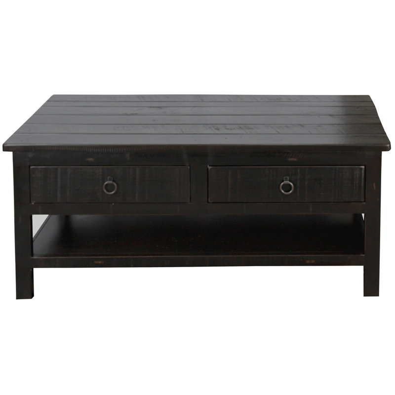 1 table basse Marceline, Noir rustique antique