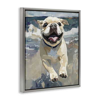 Sunny Paws Dog on Beach Floating Frame, design by Svetlana Aleynikova