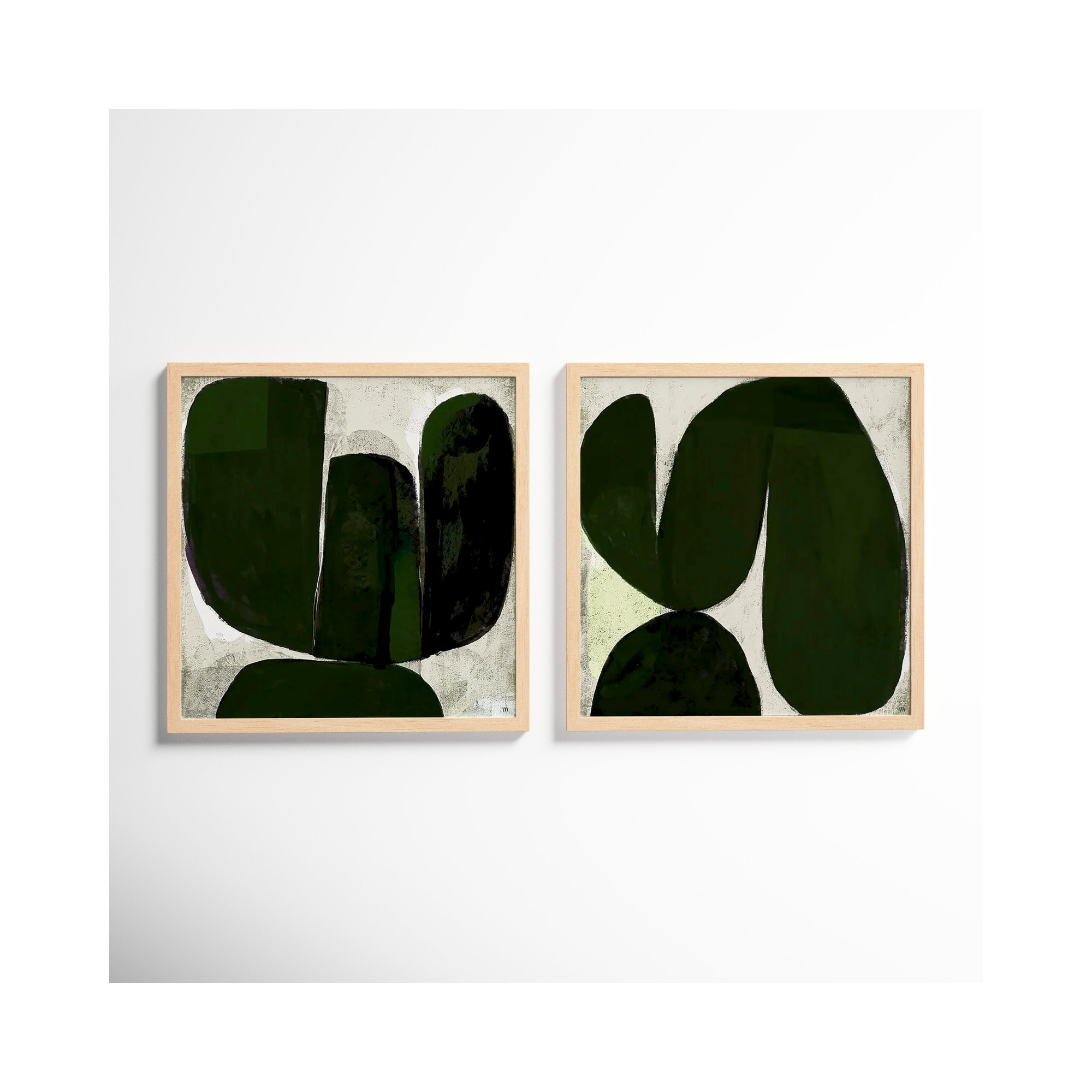 Succulent Set Of 2 by StudioM, 30" H x 30" W x 1.25" D, Brown