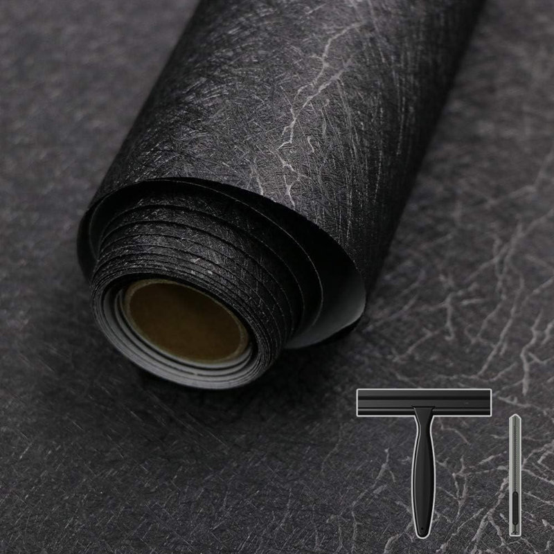 Papier peint Abyssaly Black Silk Embossed