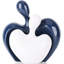 Figurine de couple en céramique bleue et blanche, décoration de mariage, cadeau romantique de fiançailles pour époux, grande statue de l'amour pour homme et femme, Saint-Valentin, abstrait