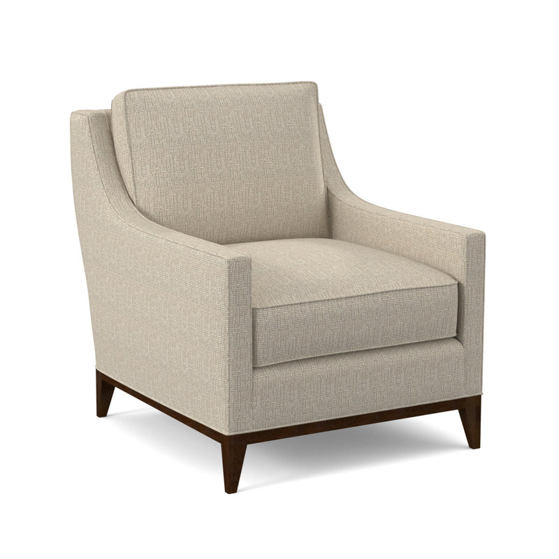 Sonoma Upholstered Armchair, American Walnut, Stepping Stones Ivory Viscose