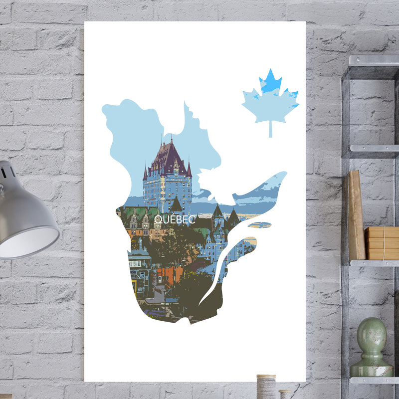 Impression d’art graphique sur toile tendue québec, H 30 po x l 18 po x P 1 po