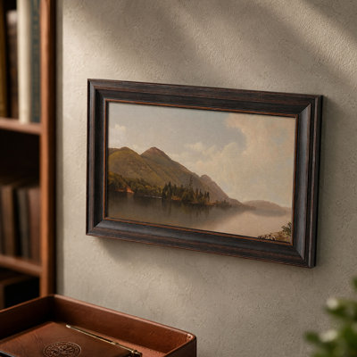 «Vintage Mountain Lake», art mural encadré rétro