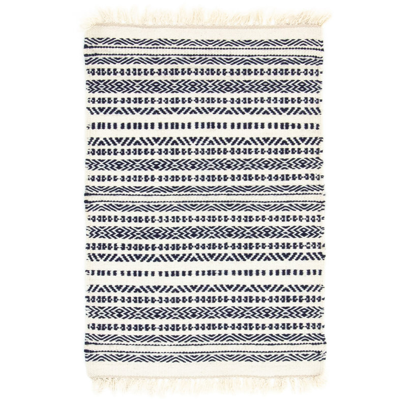Rectangle 60 cm x 90 cm Geometric Wool Hand Woven Kilim Area Rug