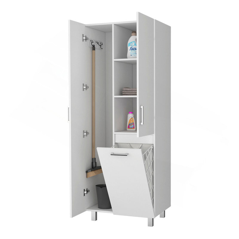 Armoire de rangement moderne à 1 tiroir avec 2 portes et pieds en métal