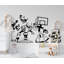 Décalcomanie murale Robots jouant des sports - Art mural robot amusant pour chambre d'enfant, décoration de salle de jeux, autocollant mural de chambre de bébé - basketball, golf et plus 667DLU-1429132770-1429132781