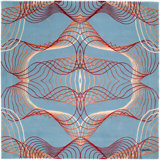 Karim Rashid - 'Nova Blue' Rug 6' X 6'