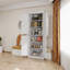 Garde-manger autoportant 72,5 po blanc - 4 portes, tablettes réglables, armoire de rangement pour la cuisine et la salle à manger