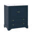 Armoire de rangement de salle de bain 30 po avec lavabo en céramique, poignées style moderne en or bleu. Planches, grand rangement. Meuble-lavabo autoportant en bois massif facile à installer et facile à installer