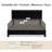 Queen Size Bed Frame With Headboard, Upholstered Platform Bed Frame, Button Tufted Bed Frame Queen, Wooden Slat Support, No Box Spring Needed, Easy Assembly, Black