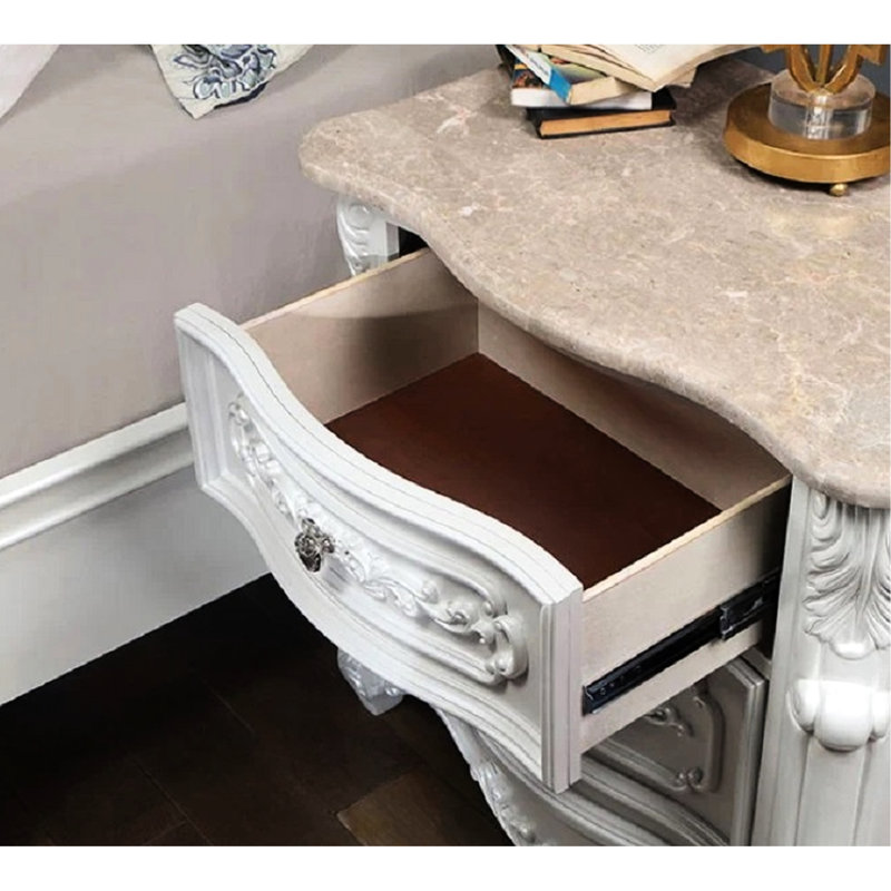 Table de chevet blanche Pearl
