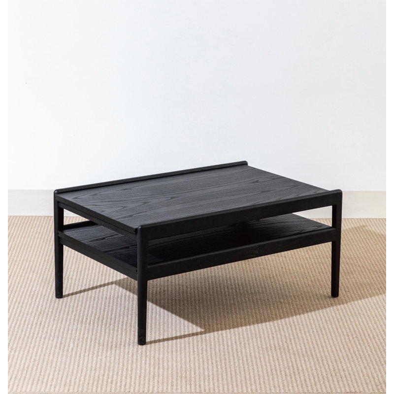 2-in-1 retractable solid wood coffee table