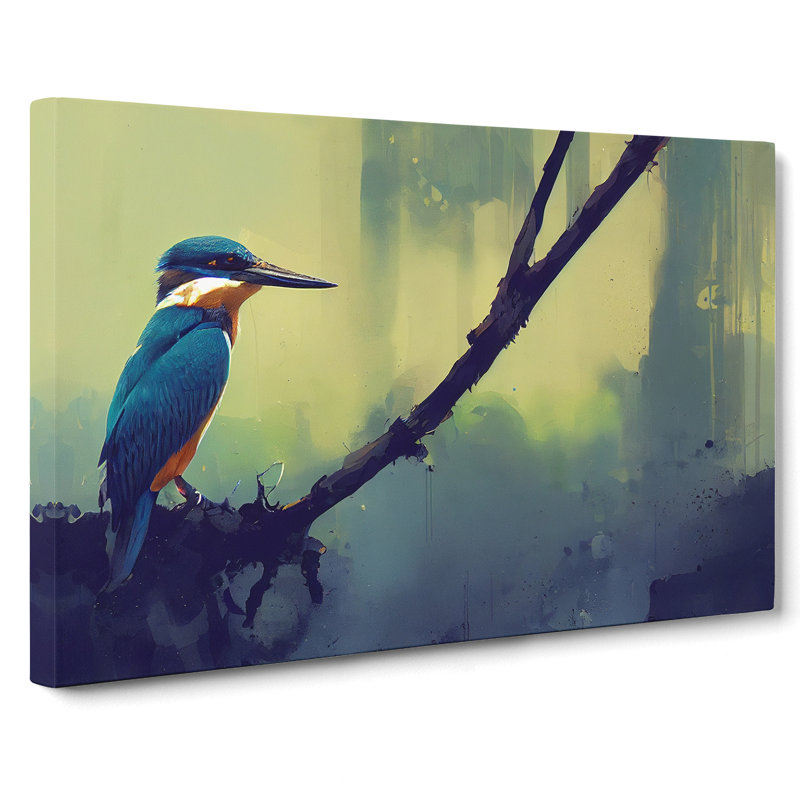 Kingfisher Bird Vol.2 - Wrapped Canvas Painting, 40cm H x 60cm W x 3cm D