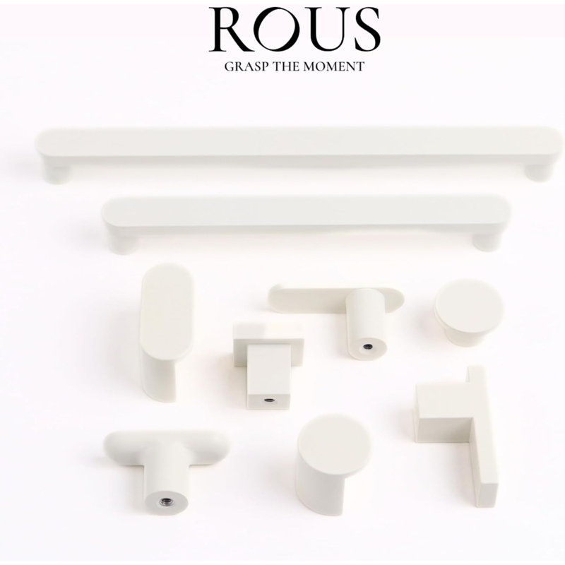 Snow White Aluminum T-Bar Cabinet Drawer Knob
