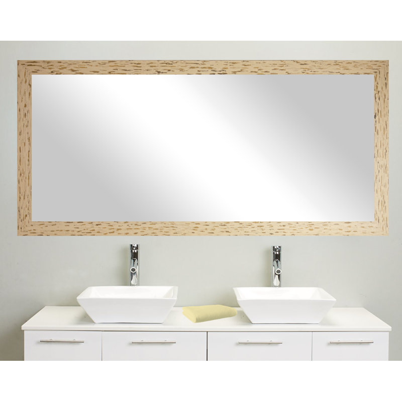 Miroir de salle de bain Hensel, Crème / Noir, 38,5 po x 71,5 po