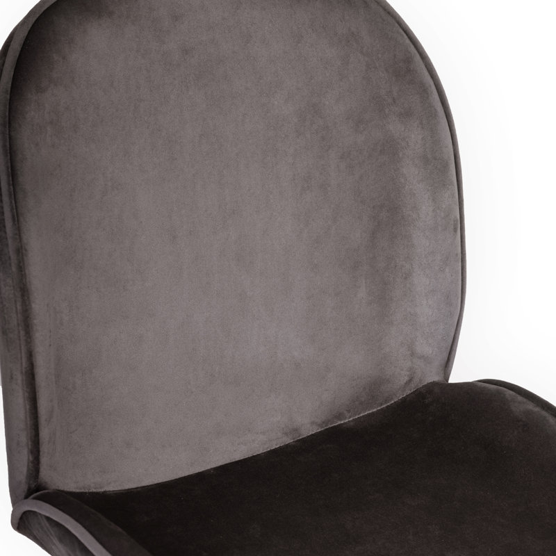 Lawson 58 cm H Velvet Side Chair, Grey, Gold