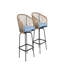 Ensemble de 2 tabourets de bar d'extérieur, chaise de bar en rotin toutes saisons avec accoudoirs et dossier, osier PE