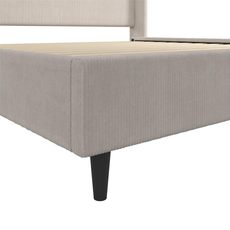 Birzer King Upholstered Wingback Bed