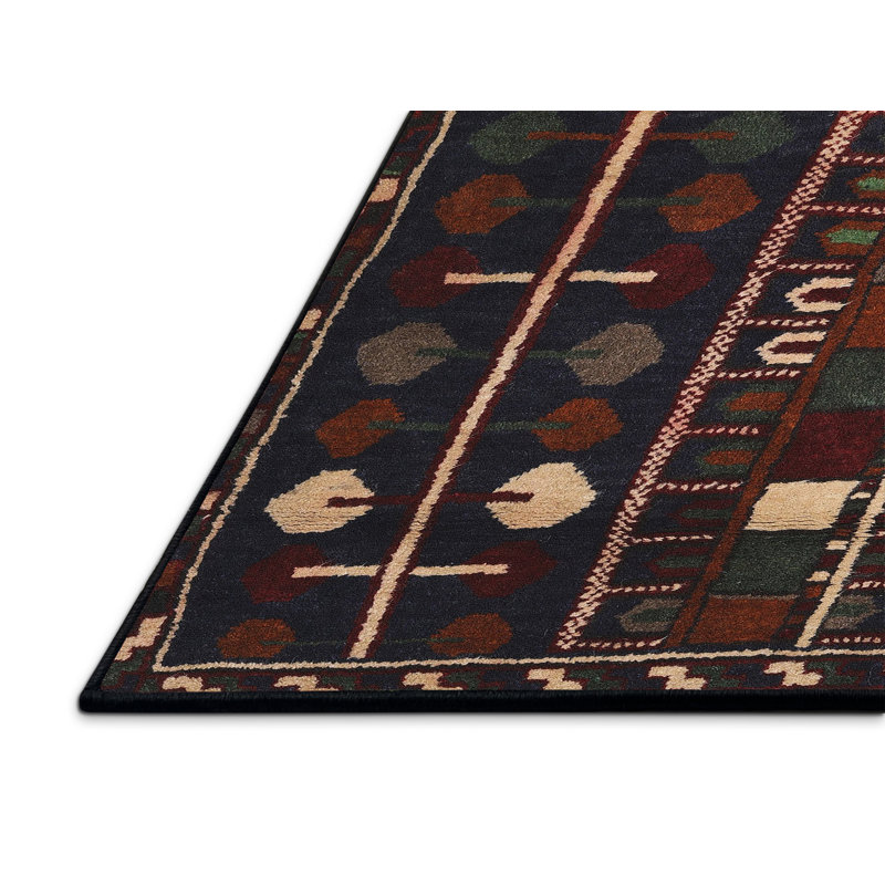 Tapis traditionnel bleu / beige, Rectangulaire 8 pi x 12 pi