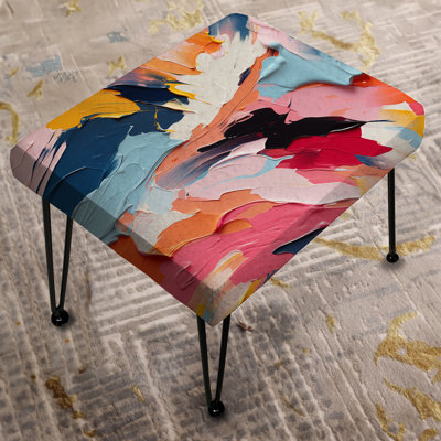 Colorful Paint Swirl Bliss - Abstract Rectangle Ottoman