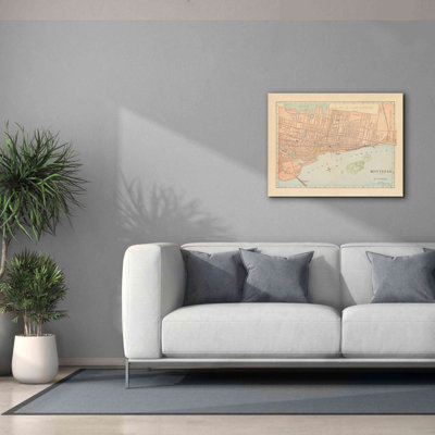 'Map of Montreal' by Wild Apple Portfolio, Canvas Wall Art