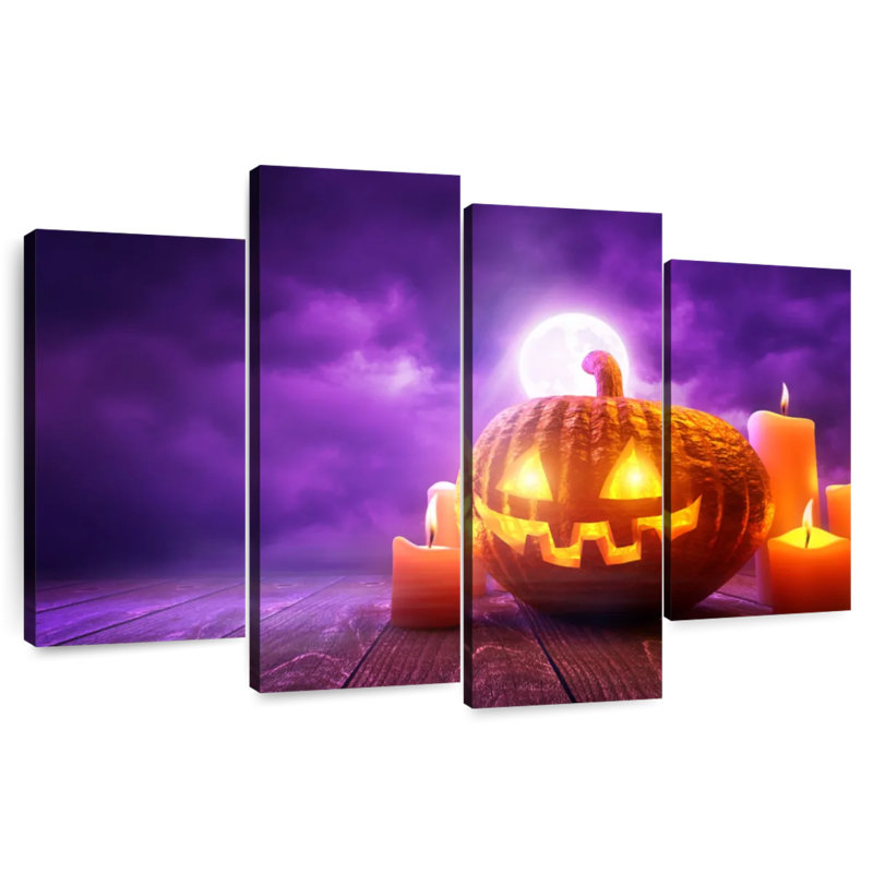 Lelend Glowing Halloween Pumpkin, 22" H x 36" W
